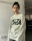 OUTME ビックベアブラックロングTシャツ E0474