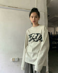 OUTME ビックベアブラックロングTシャツ E0474