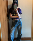 レタープリントTシャツ E1422