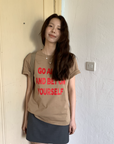 レタープリントTシャツ E1422