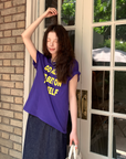 レタープリントTシャツ E1422