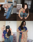 レタープリントTシャツ E1422