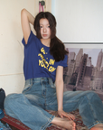 レタープリントTシャツ E1422