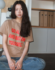 レタープリントTシャツ E1422