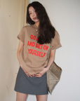 レタープリントTシャツ E1422