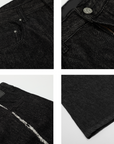 ミッドステッチブラックデニム E1428