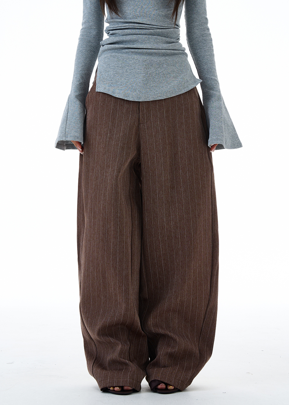 ストライプデザイン バルーンパンツ ストライプバルーンパンツ E1430 エムニエム EMUNIEM カジュアルコーデ