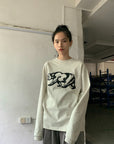 OUTME ビックベアブラックロングTシャツ E0474