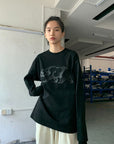 OUTME グレービックベアロングTシャツ E0468