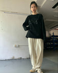 OUTME グレービックベアロングTシャツ E0468