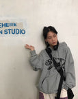 OUTME ブラックベアフーディー E0593