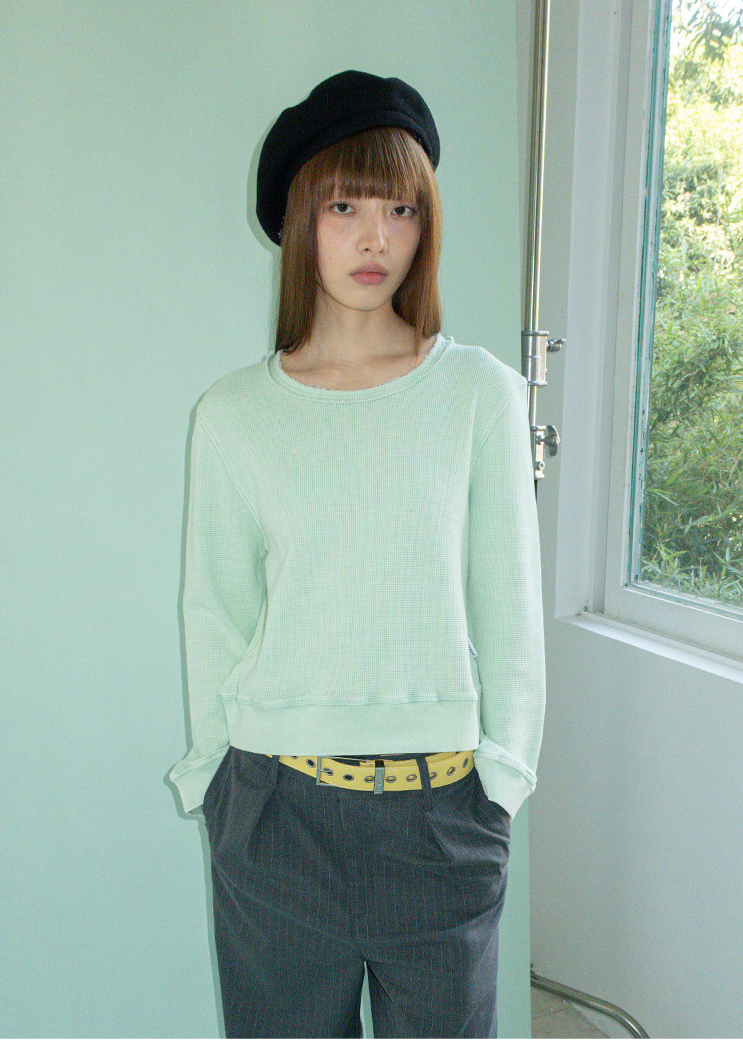 ワッフルスウェットTシャツ E1453