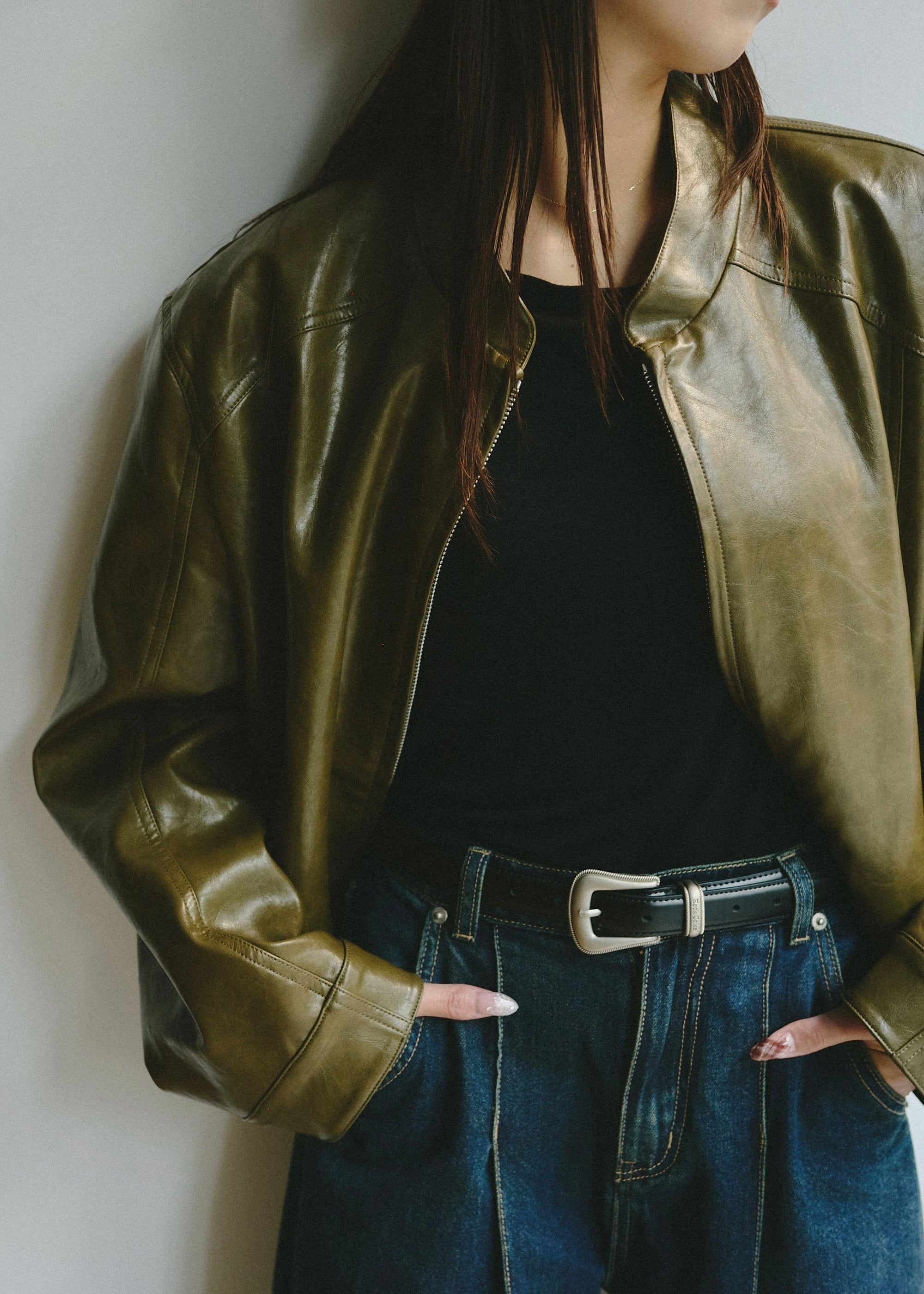 フェイクレザージャケット E1434