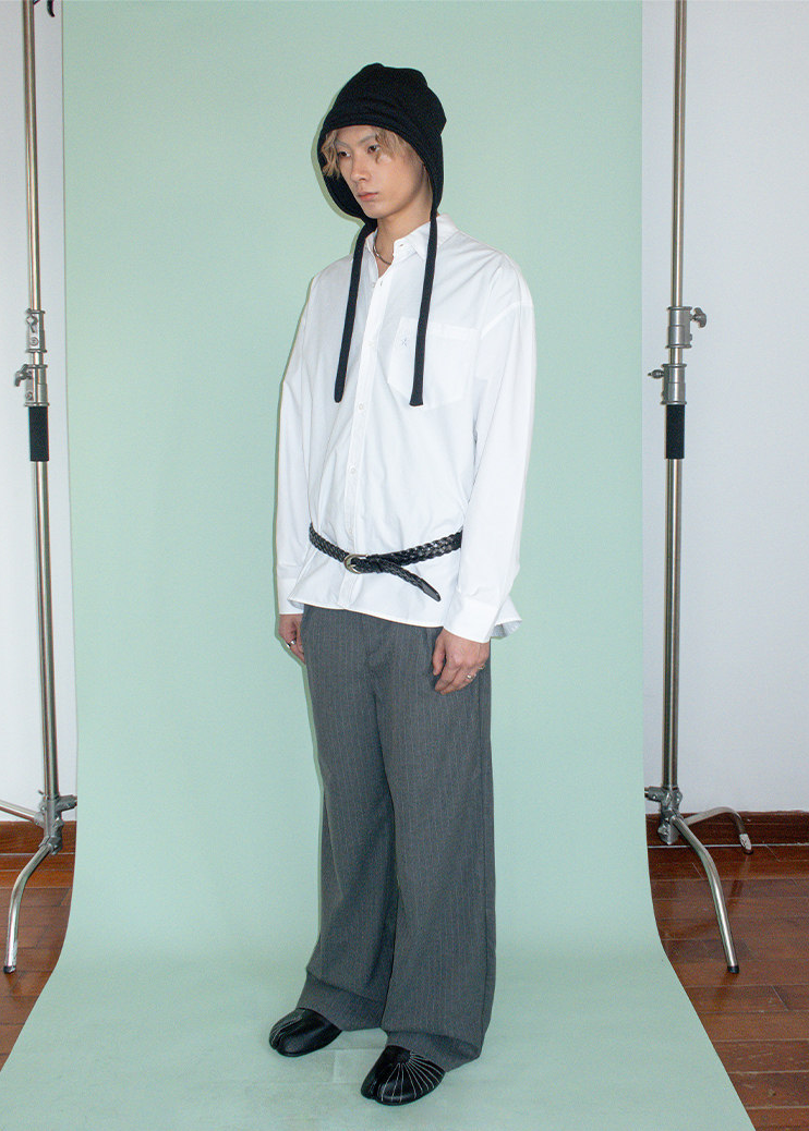 ピンストライプスラックスパンツ E1451