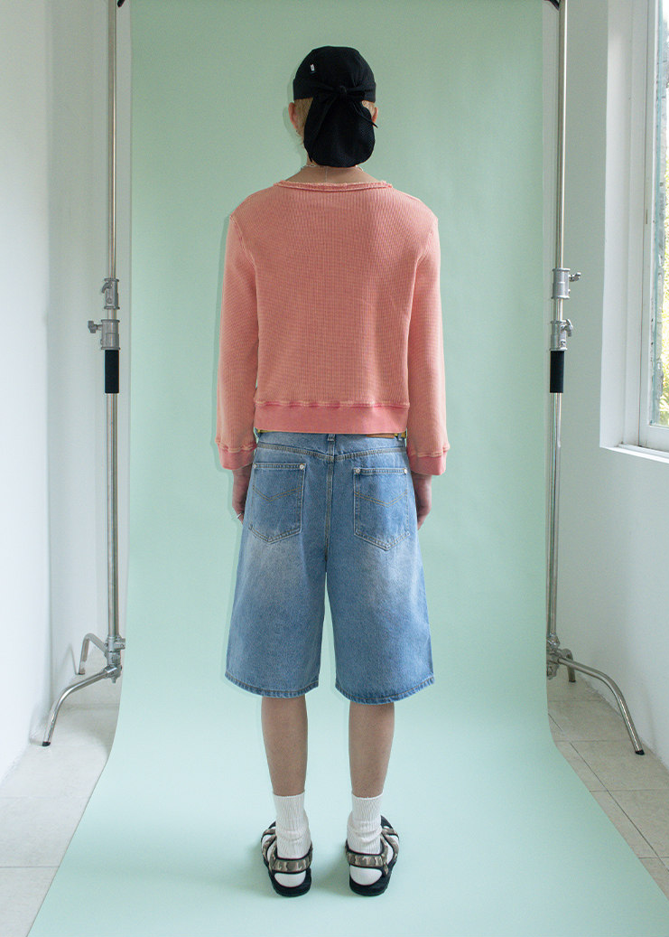 ワッフルスウェットTシャツ E1453