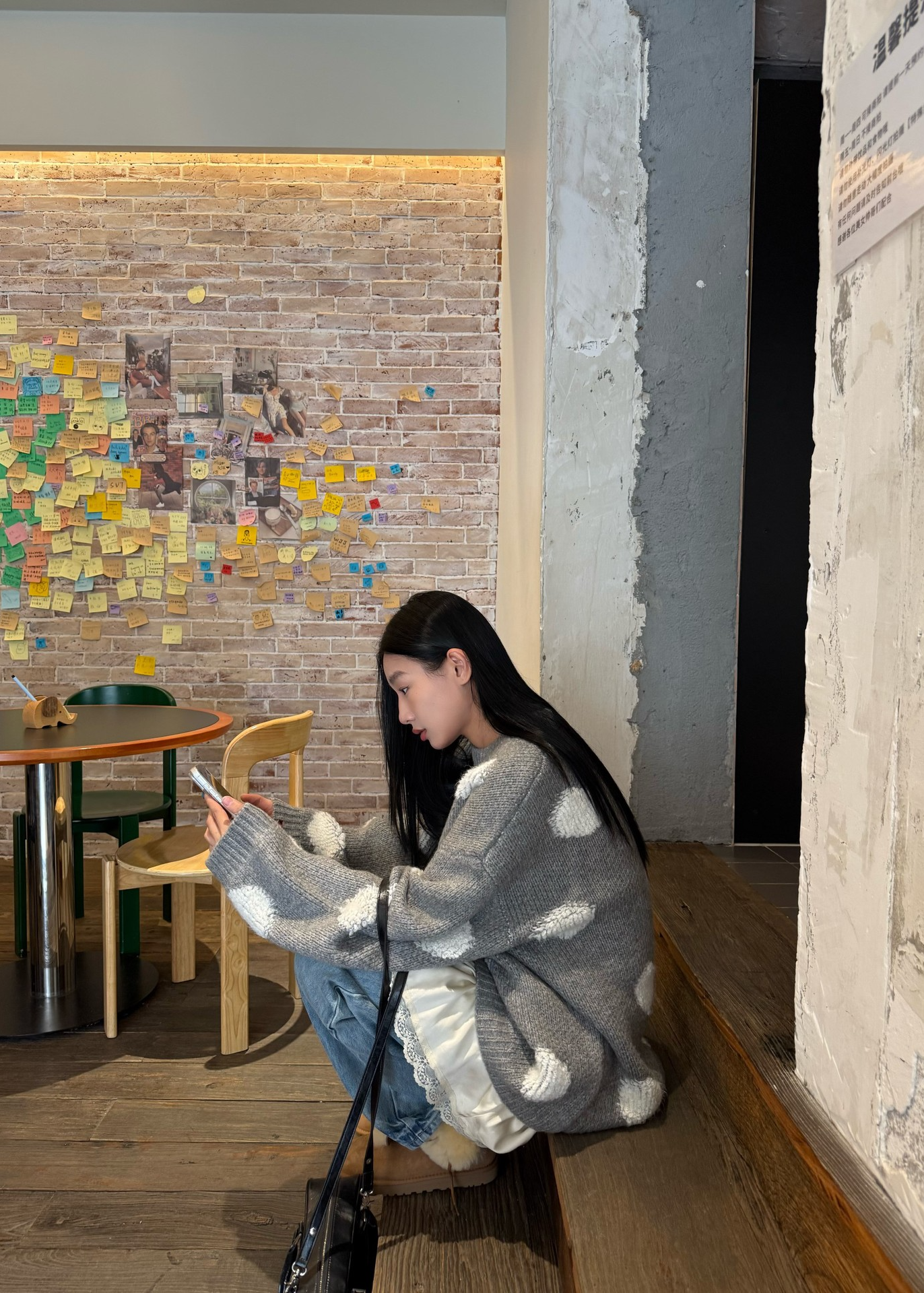 ドット柄ニット E1446