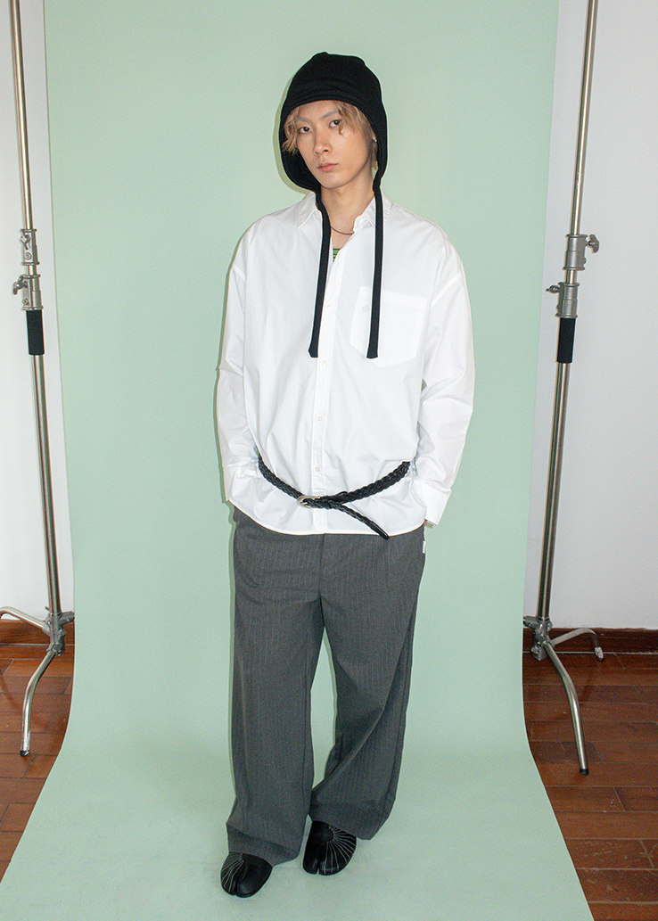 ピンストライプスラックスパンツ E1451