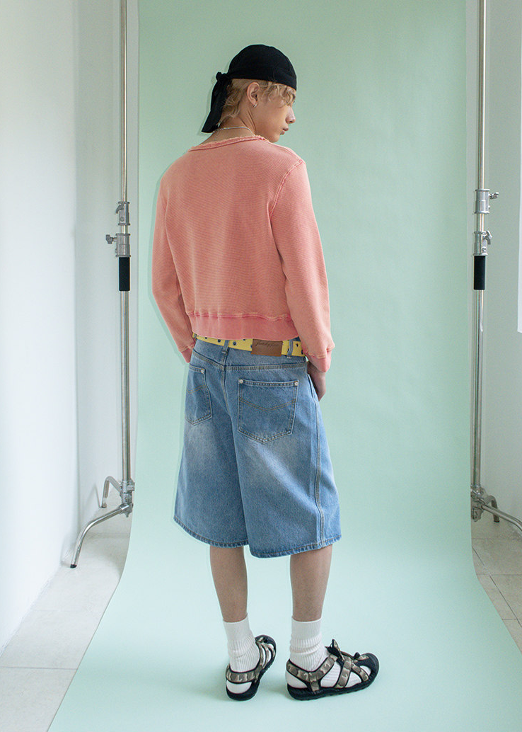 ワッフルスウェットTシャツ E1453