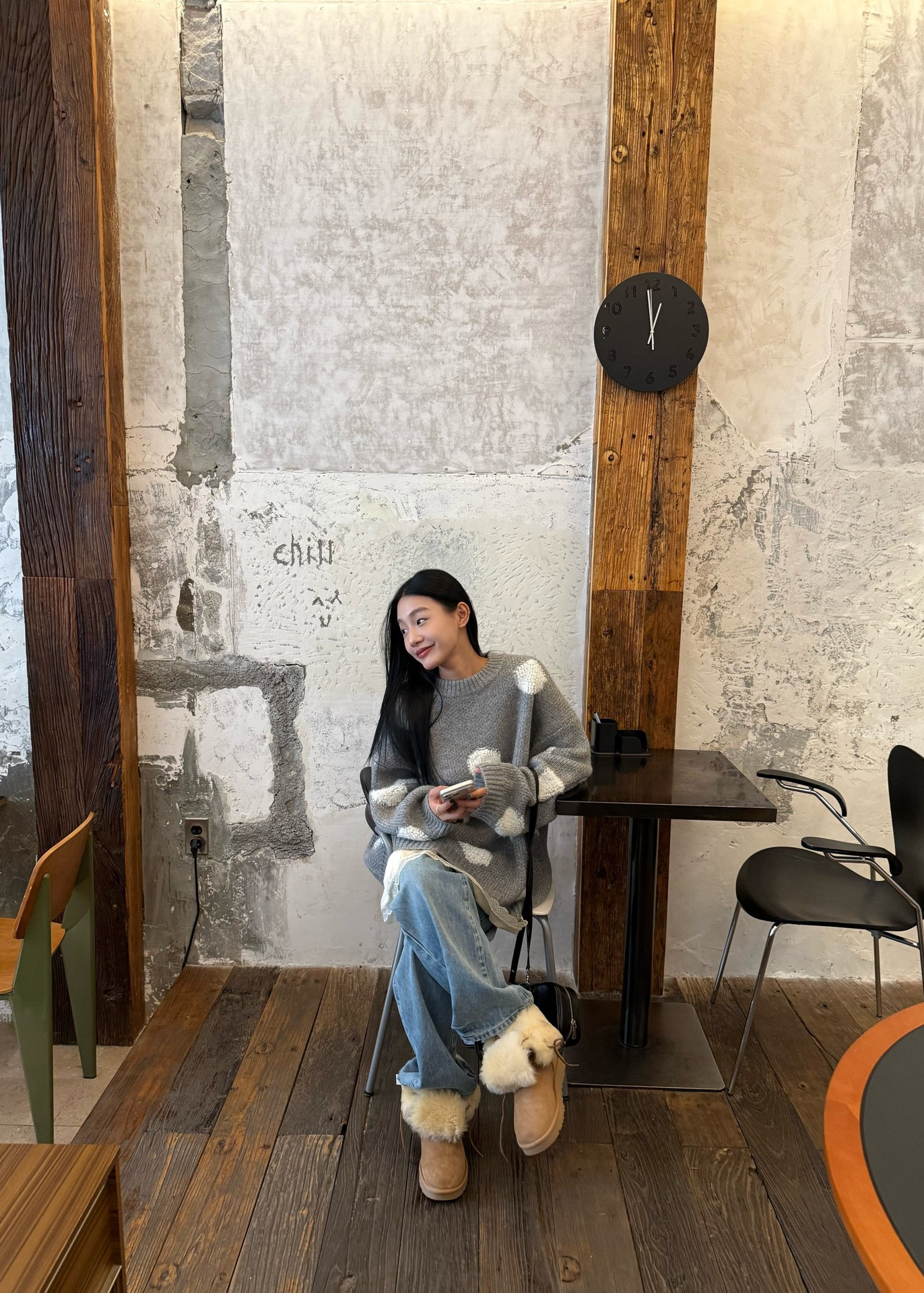 ドット柄ニット E1446