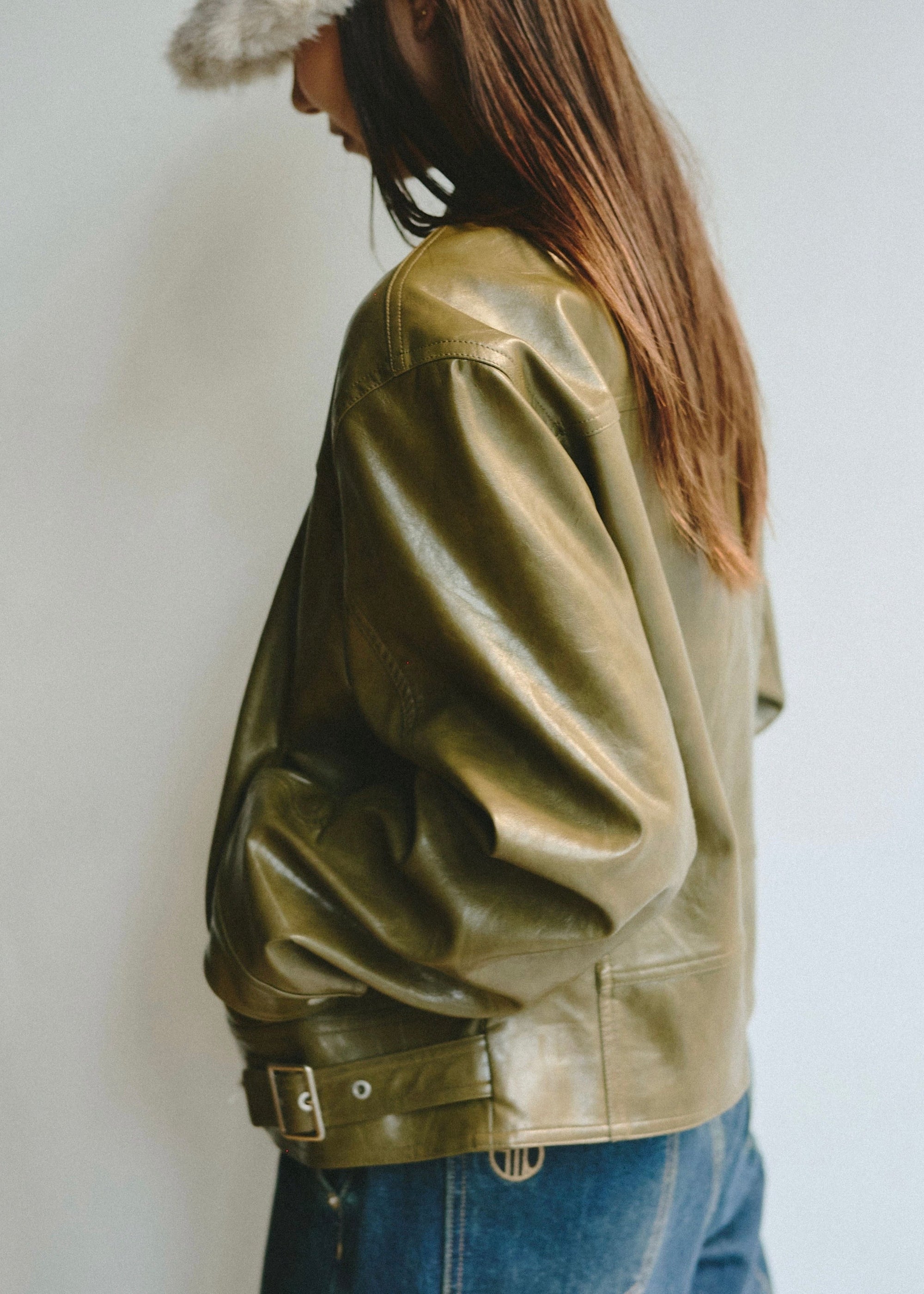 フェイクレザージャケット E1434