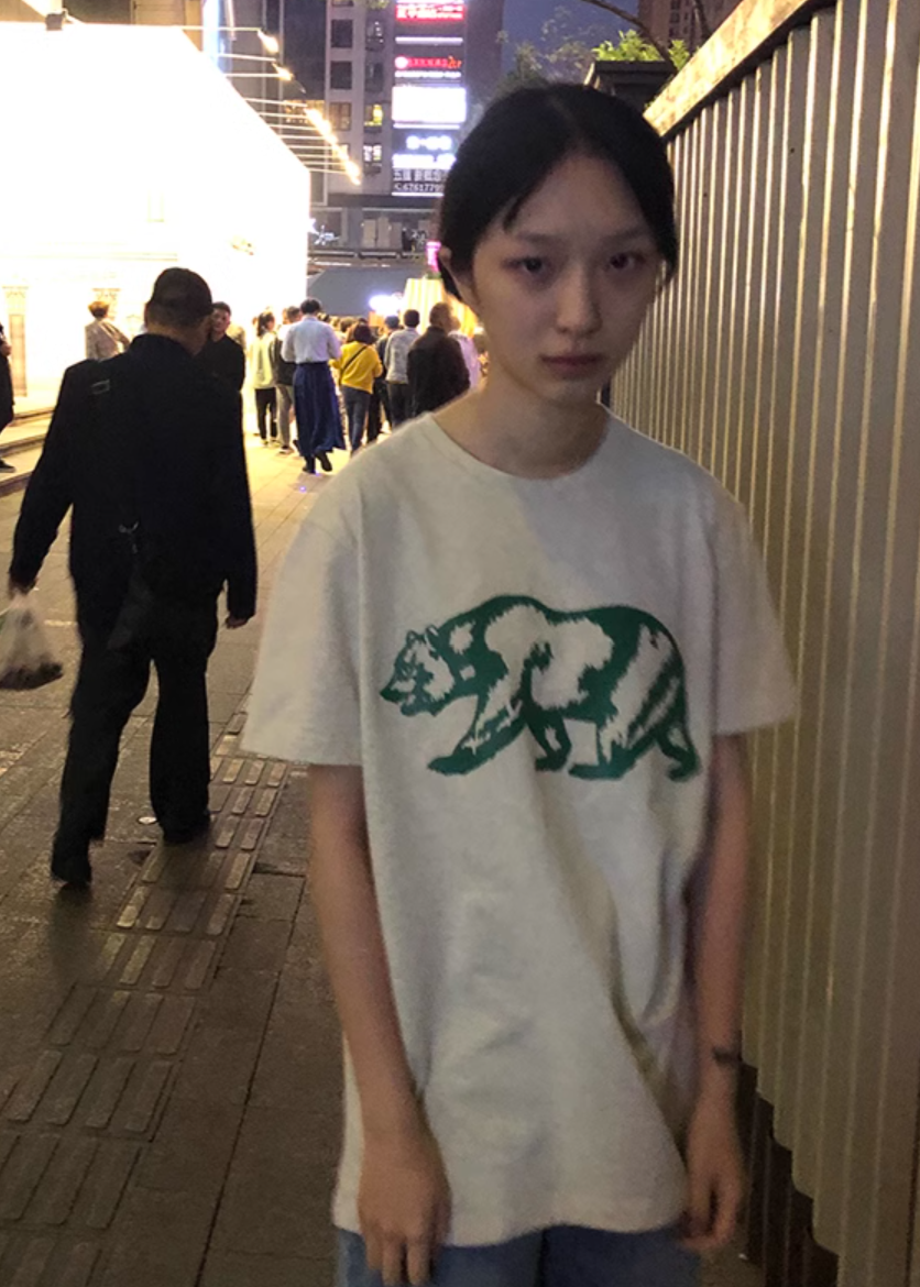 OUTME ベアグリーンＴシャツ E1168