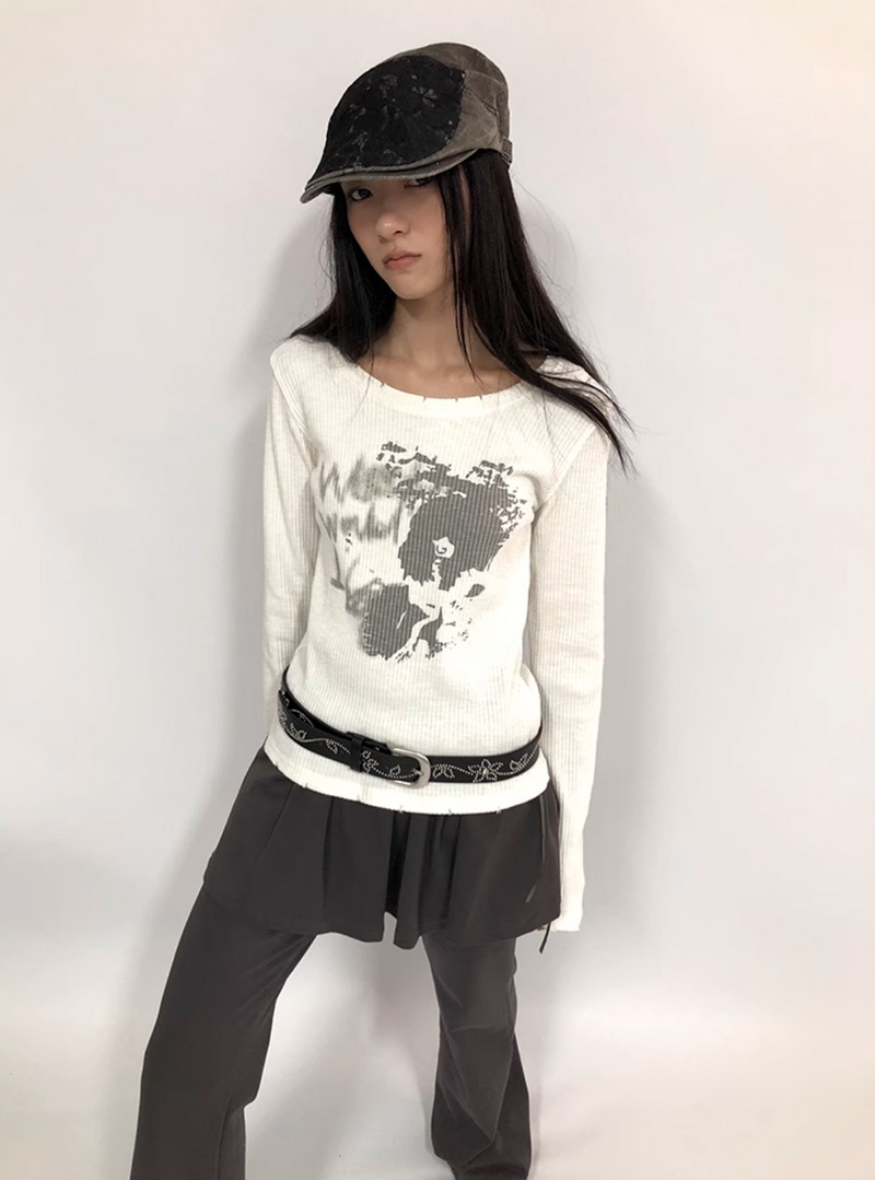 ang:project ワッフルロングTシャツ E1273