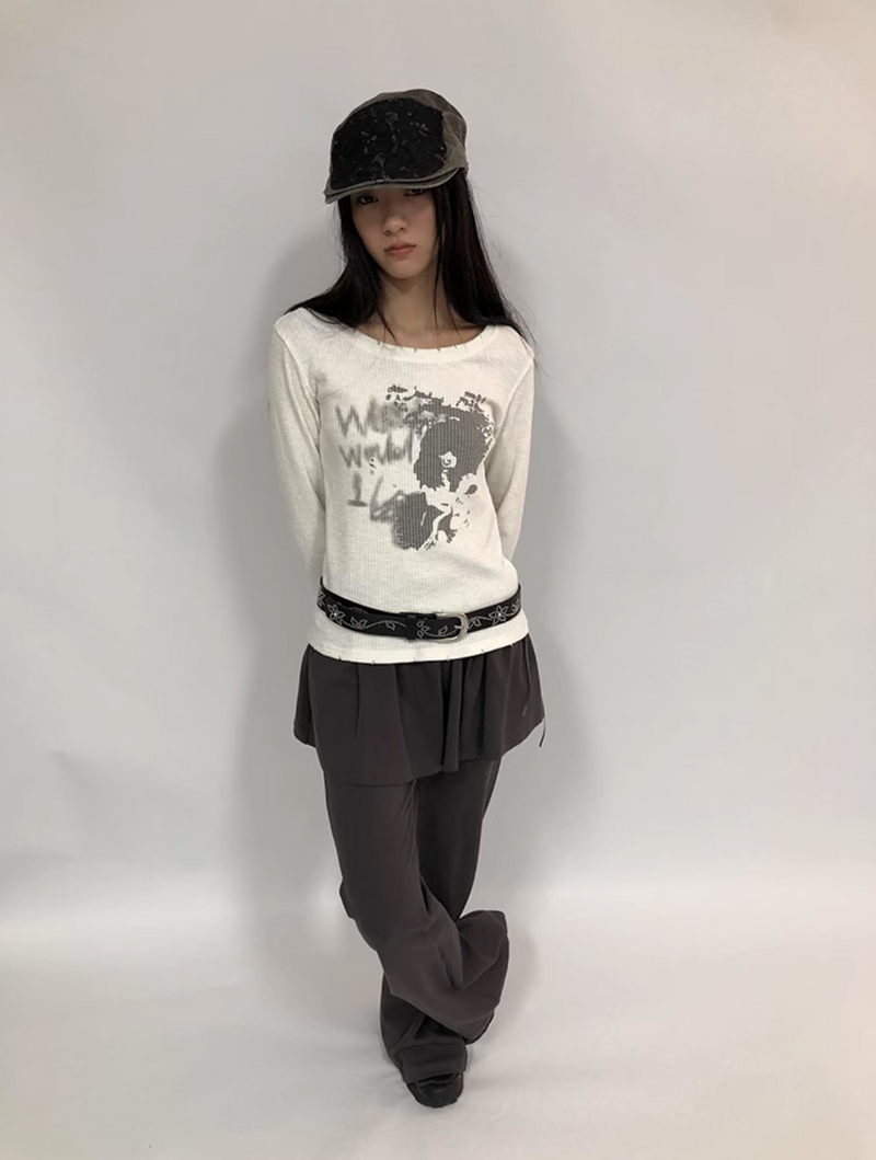 ang:project ワッフルロングTシャツ E1273