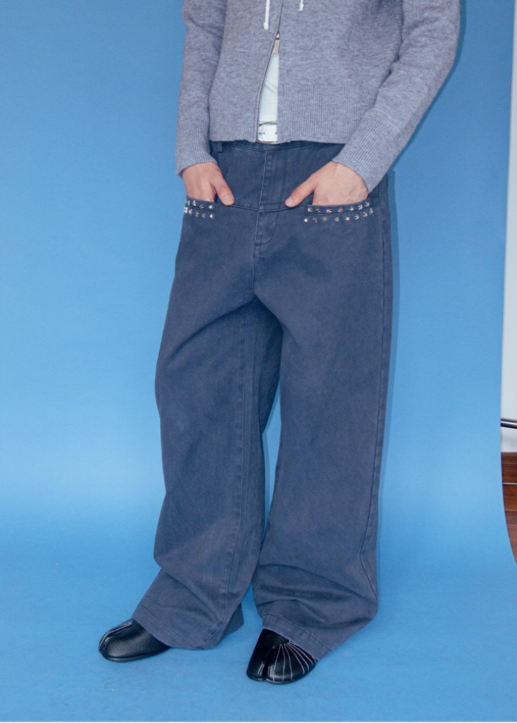 スタースタッズパンツ E1437