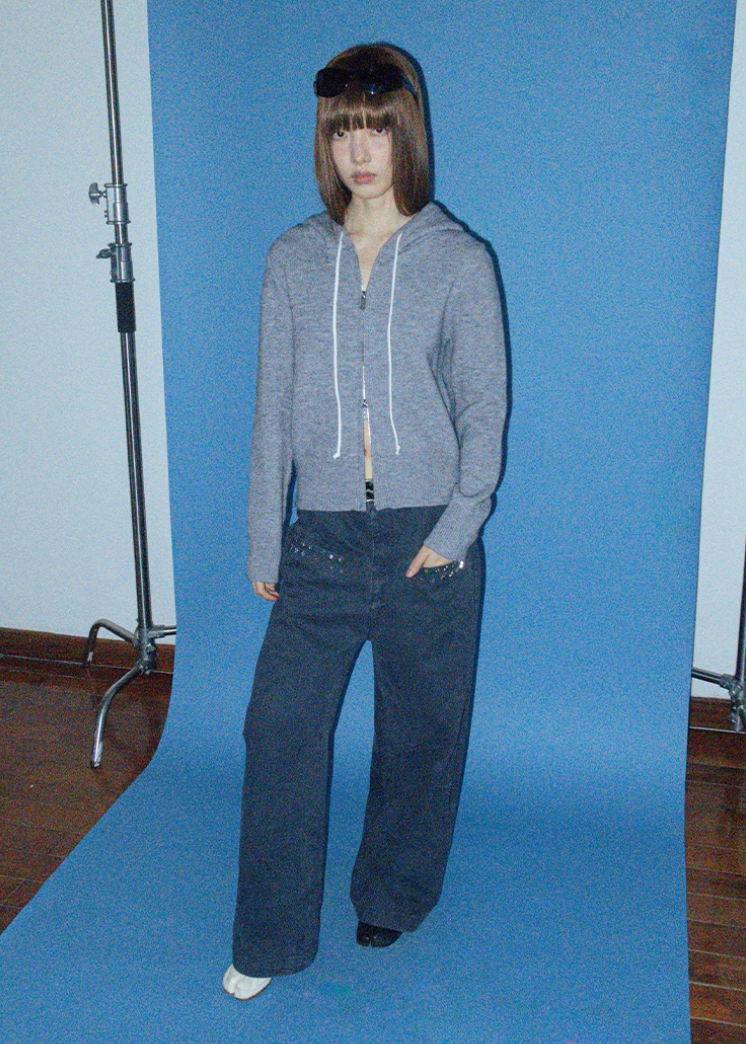 ニットジップフーディー E1441