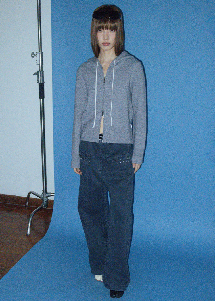 ニットジップフーディー E1441