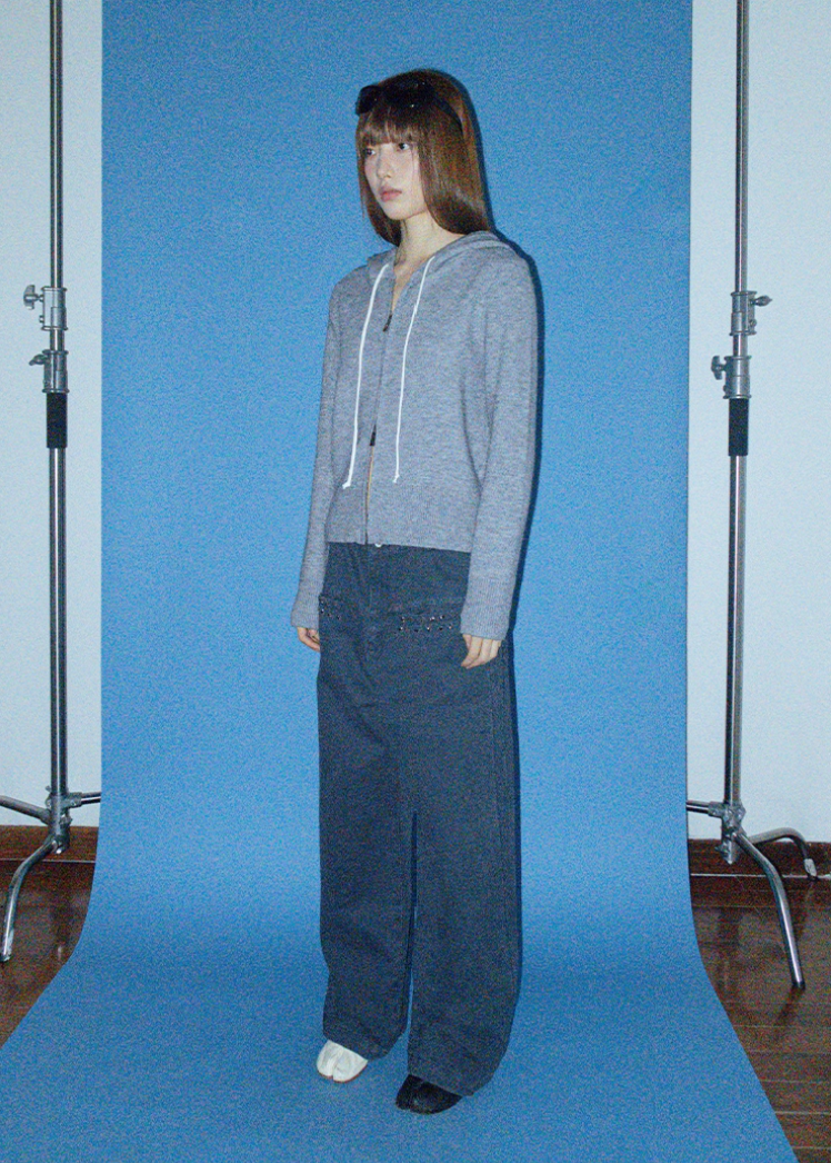 ニットジップフーディー E1441