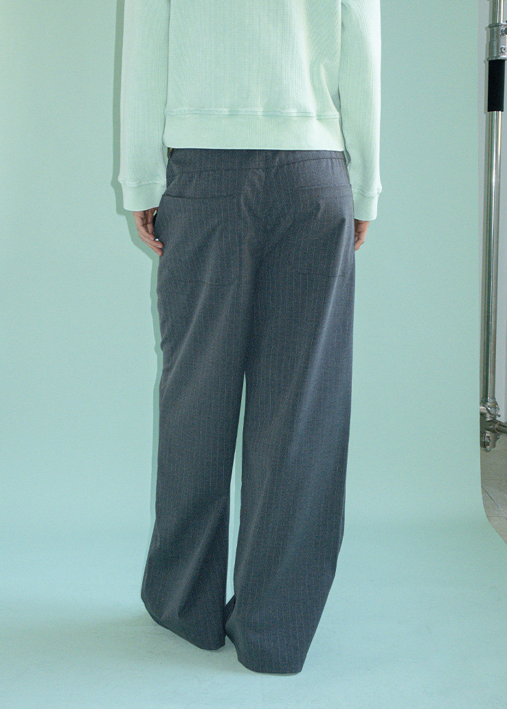 ピンストライプスラックスパンツ E1451