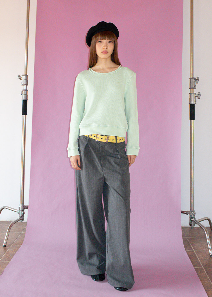 ピンストライプスラックスパンツ E1451