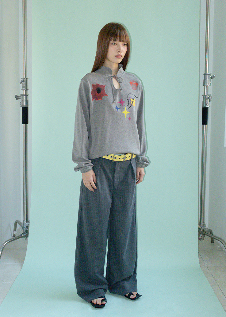 ピンストライプスラックスパンツ E1451