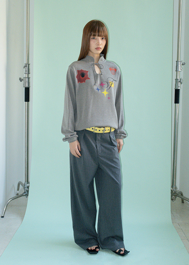 ピンストライプスラックスパンツ E1451