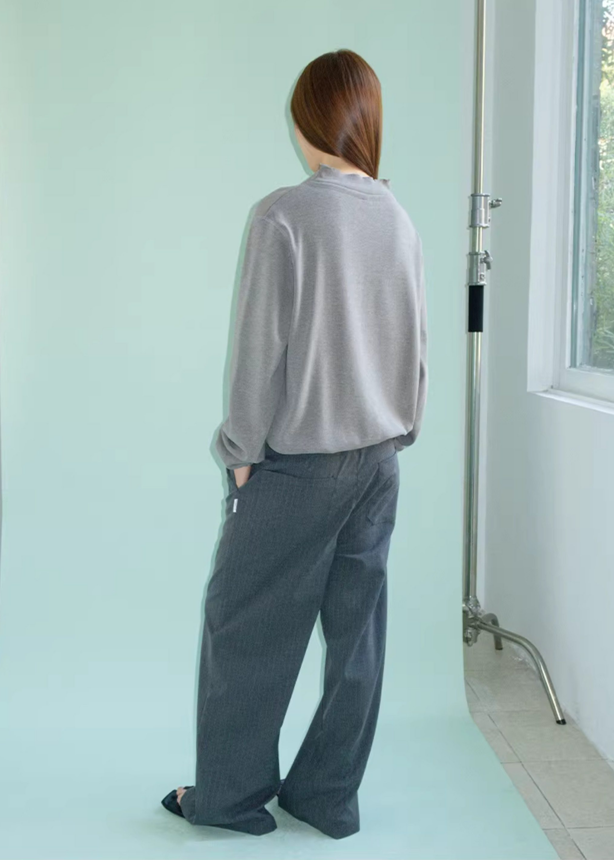 ピンストライプスラックスパンツ E1451