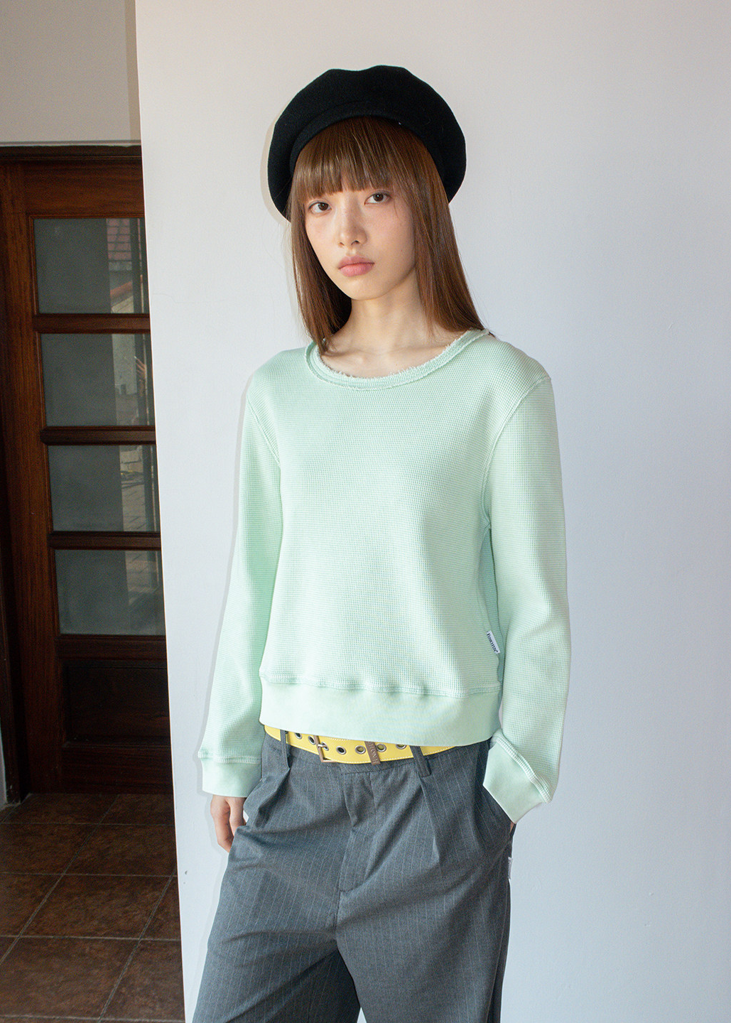 ワッフルスウェットTシャツ E1453