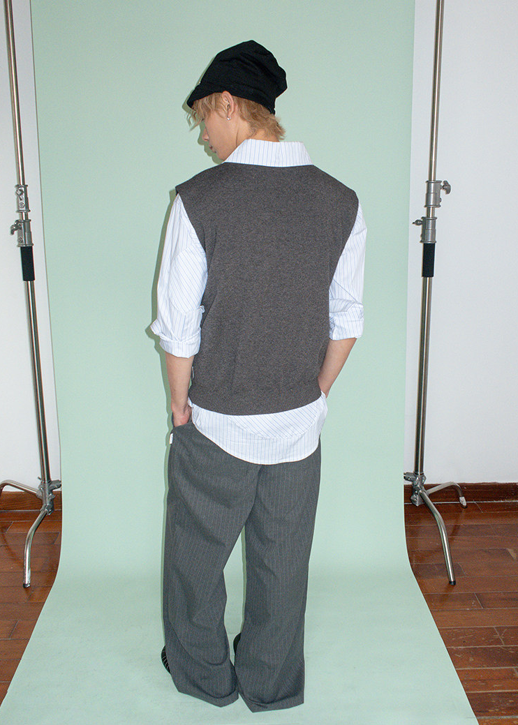 ピンストライプスラックスパンツ E1451