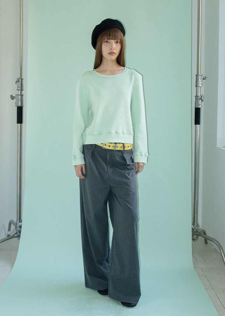 ワッフルスウェットTシャツ E1453