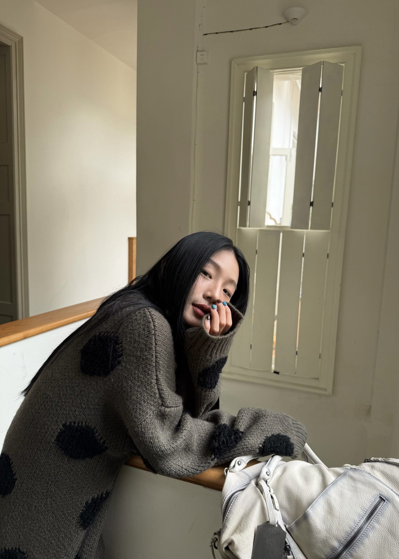 ドット柄ニット E1446