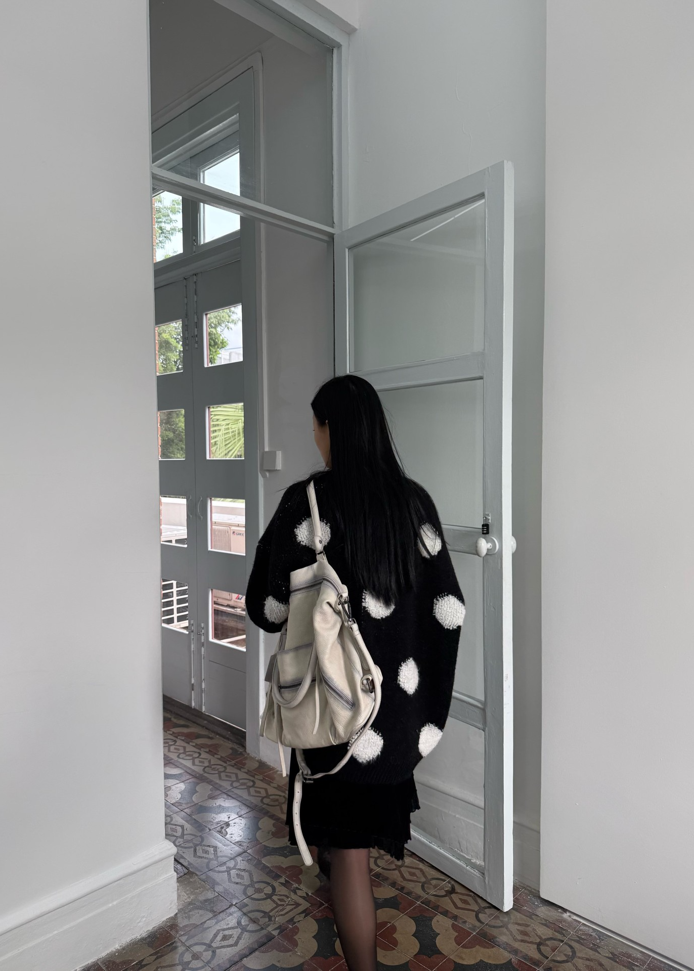 ドット柄ニット E1446