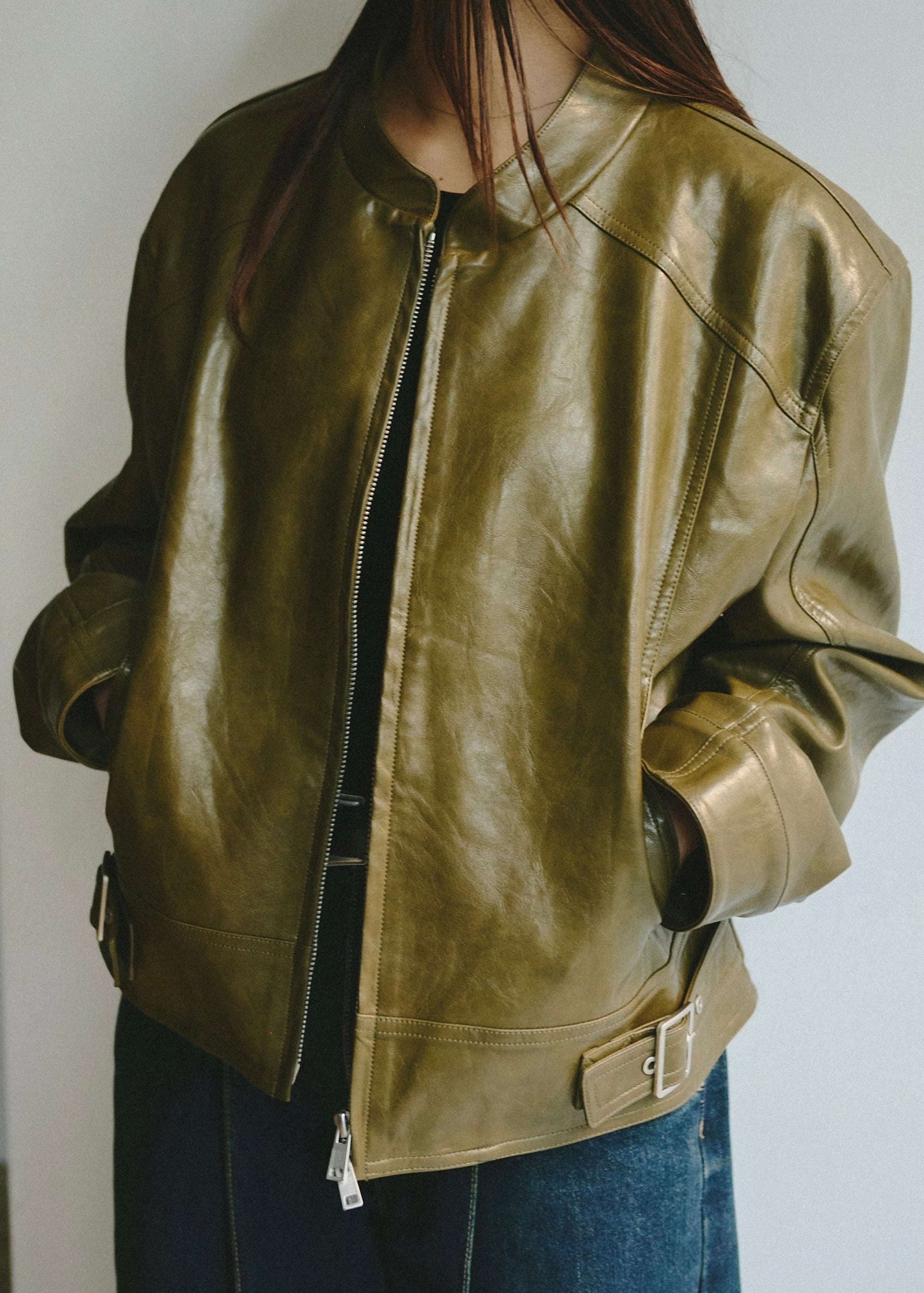 フェイクレザージャケット E1434