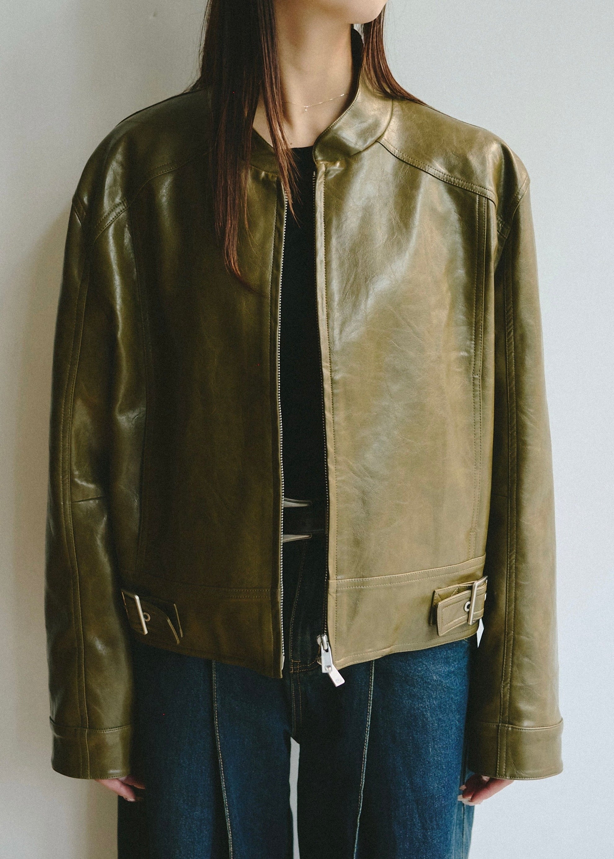 フェイクレザージャケット E1434